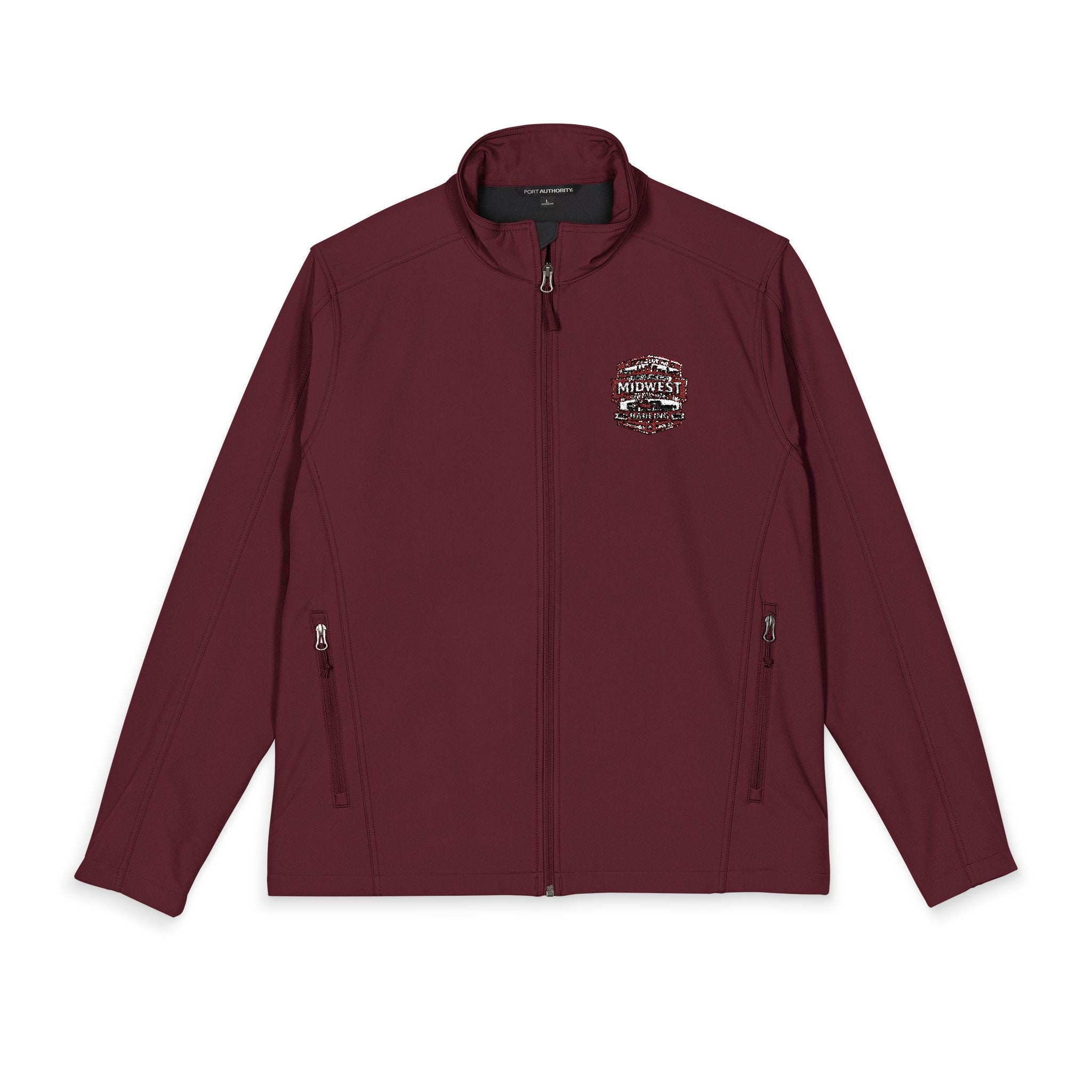 Embroidered Floral Crest Soft Shell Jacket – Men's Windproof Port Authority