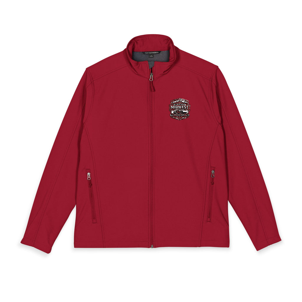 Embroidered Floral Crest Soft Shell Jacket – Men's Windproof Port Authority
