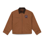Work Jacket with Patriotic Floral Emblem – Durable Duck Cloth Utility Jacket (embroidered)