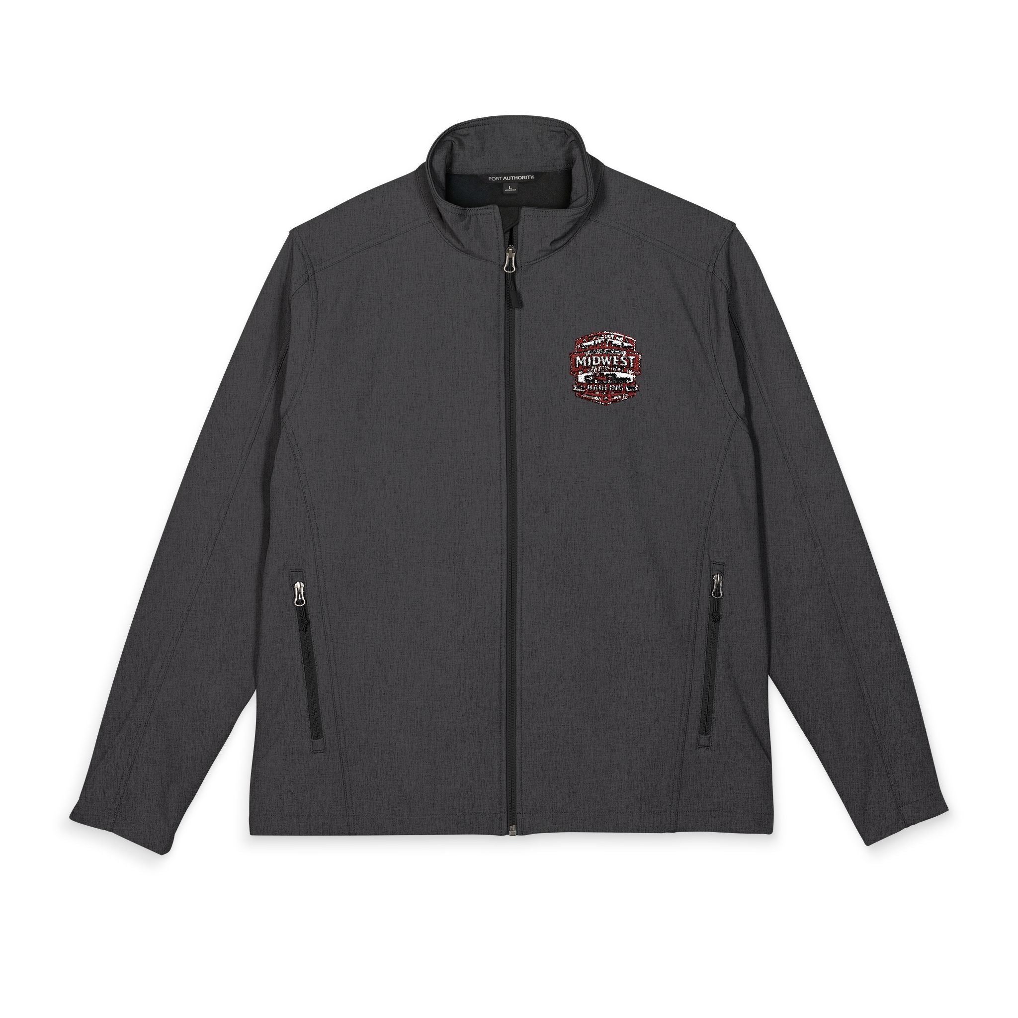 Embroidered Floral Crest Soft Shell Jacket – Men's Windproof Port Authority