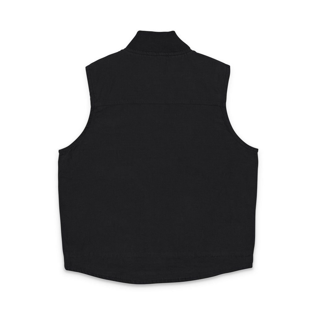 Washed Duck Cloth Work Vest – Embroidered Chest Patch, Durable Outdoor Utility Vest