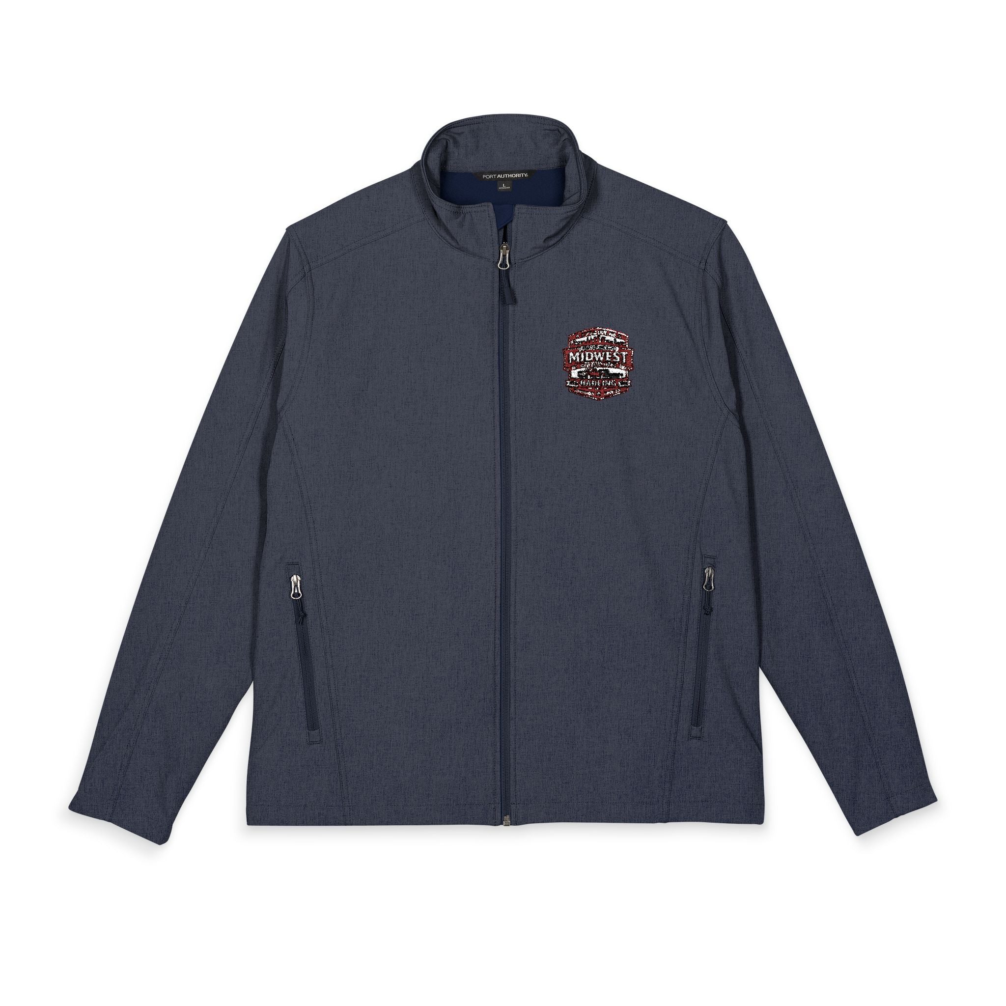 Embroidered Floral Crest Soft Shell Jacket – Men's Windproof Port Authority