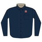 Embroidered Long Sleeve Work Shirt — Chest Logo Button-Down
