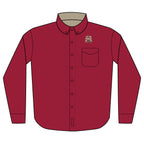 Embroidered Long Sleeve Work Shirt — Chest Logo Button-Down