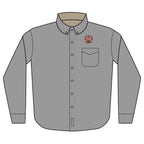 Embroidered Long Sleeve Work Shirt — Chest Logo Button-Down