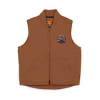 Washed Duck Cloth Work Vest – Embroidered Chest Patch, Durable Outdoor Utility Vest