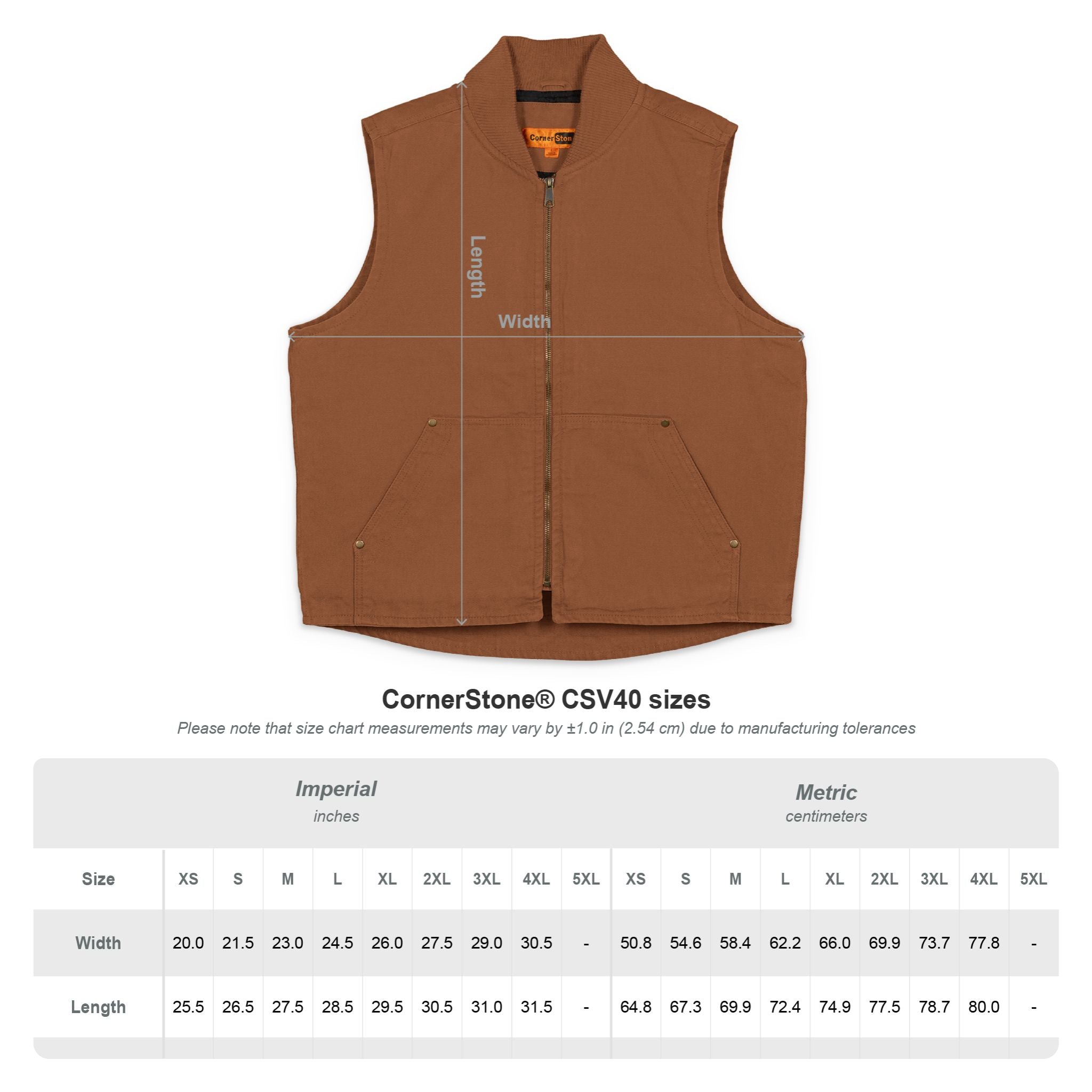 Washed Duck Cloth Work Vest – Embroidered Chest Patch, Durable Outdoor Utility Vest