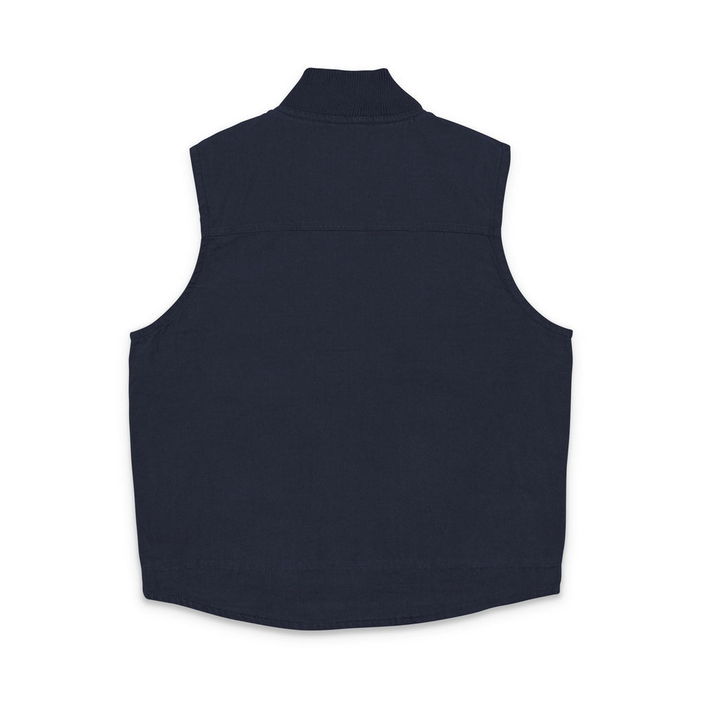 Washed Duck Cloth Work Vest – Embroidered Chest Patch, Durable Outdoor Utility Vest