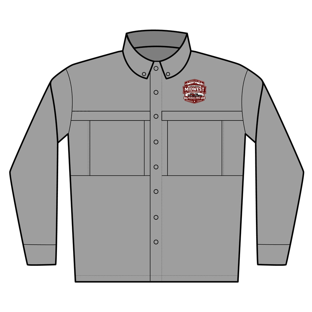 Men's Long Sleeve UV Work Shirt — Embroidered ‘Hometown Movers’ Logo