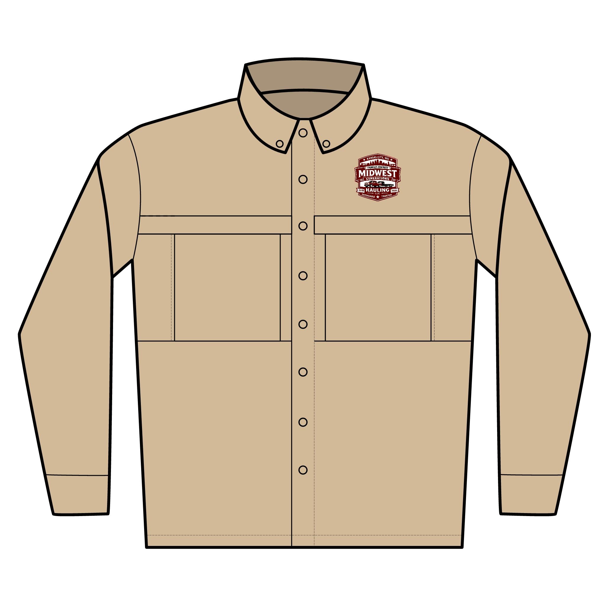 Men's Long Sleeve UV Work Shirt — Embroidered ‘Hometown Movers’ Logo