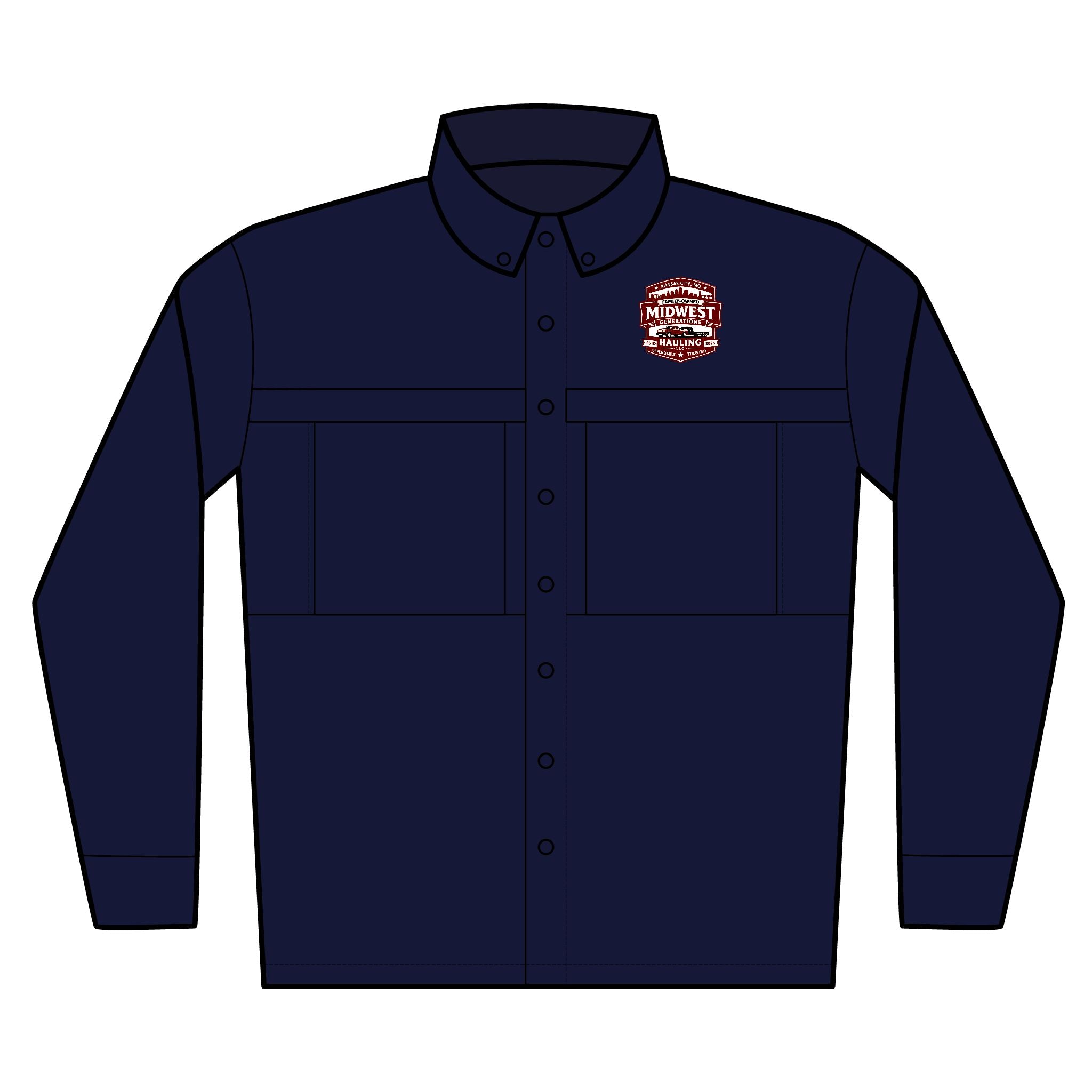 Men's Long Sleeve UV Work Shirt — Embroidered ‘Hometown Movers’ Logo