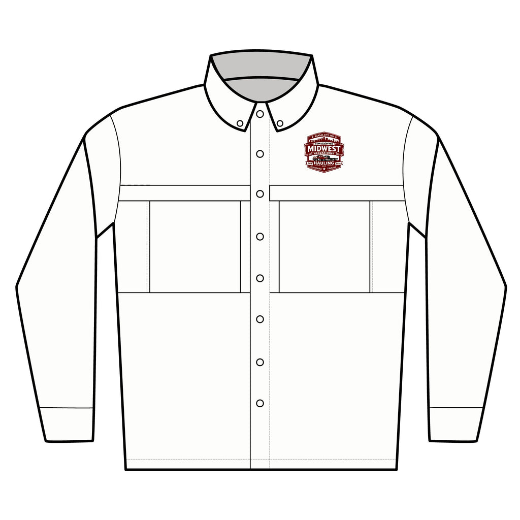 Men's Long Sleeve UV Work Shirt — Embroidered ‘Hometown Movers’ Logo