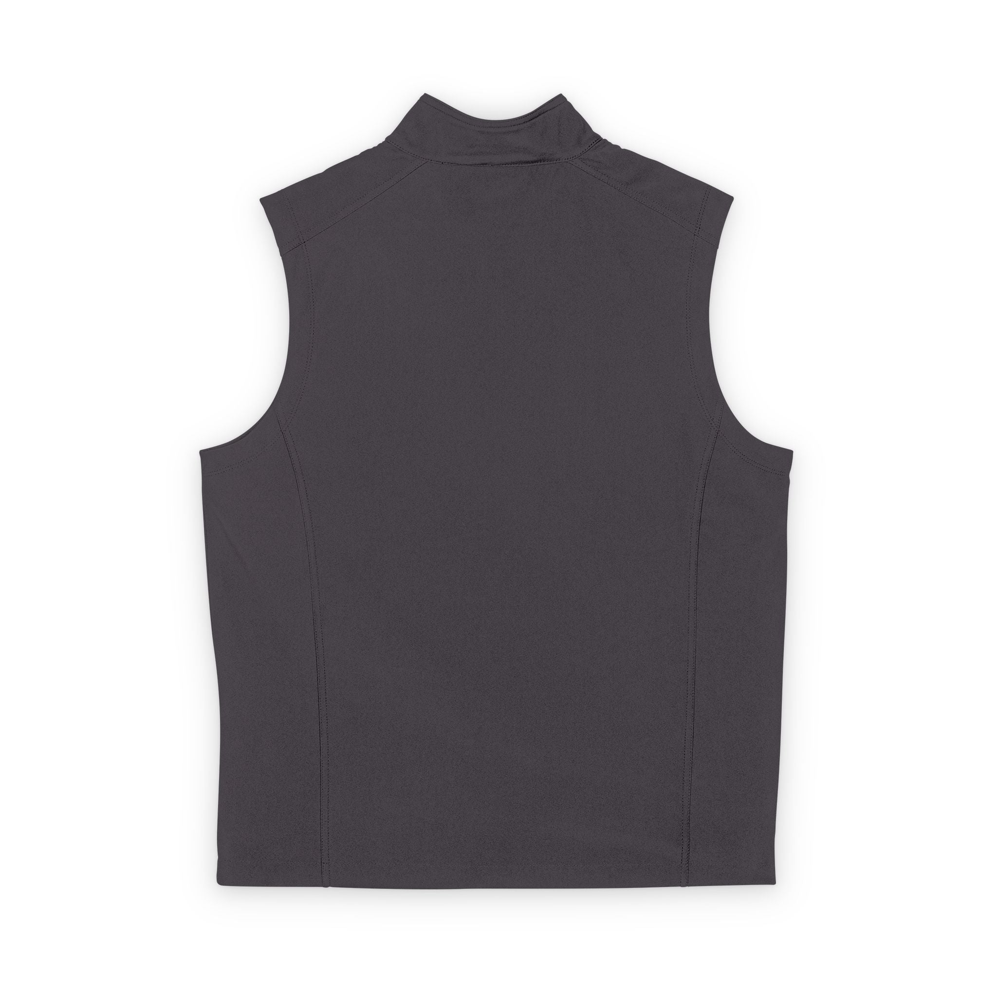Men's Soft Shell Vest — Subtle Red & White Pixel Patch (embroidered)