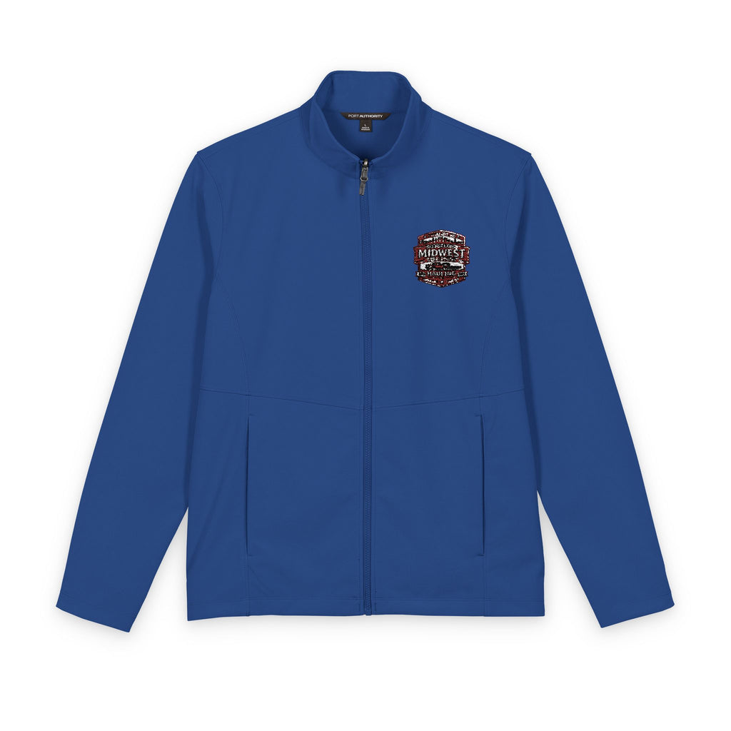 Men's Soft Shell Jacket — Chest Floral Cluster Embroidered Design