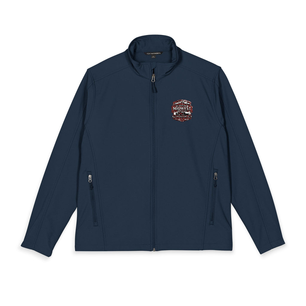 Embroidered Floral Crest Soft Shell Jacket – Men's Windproof Port Authority