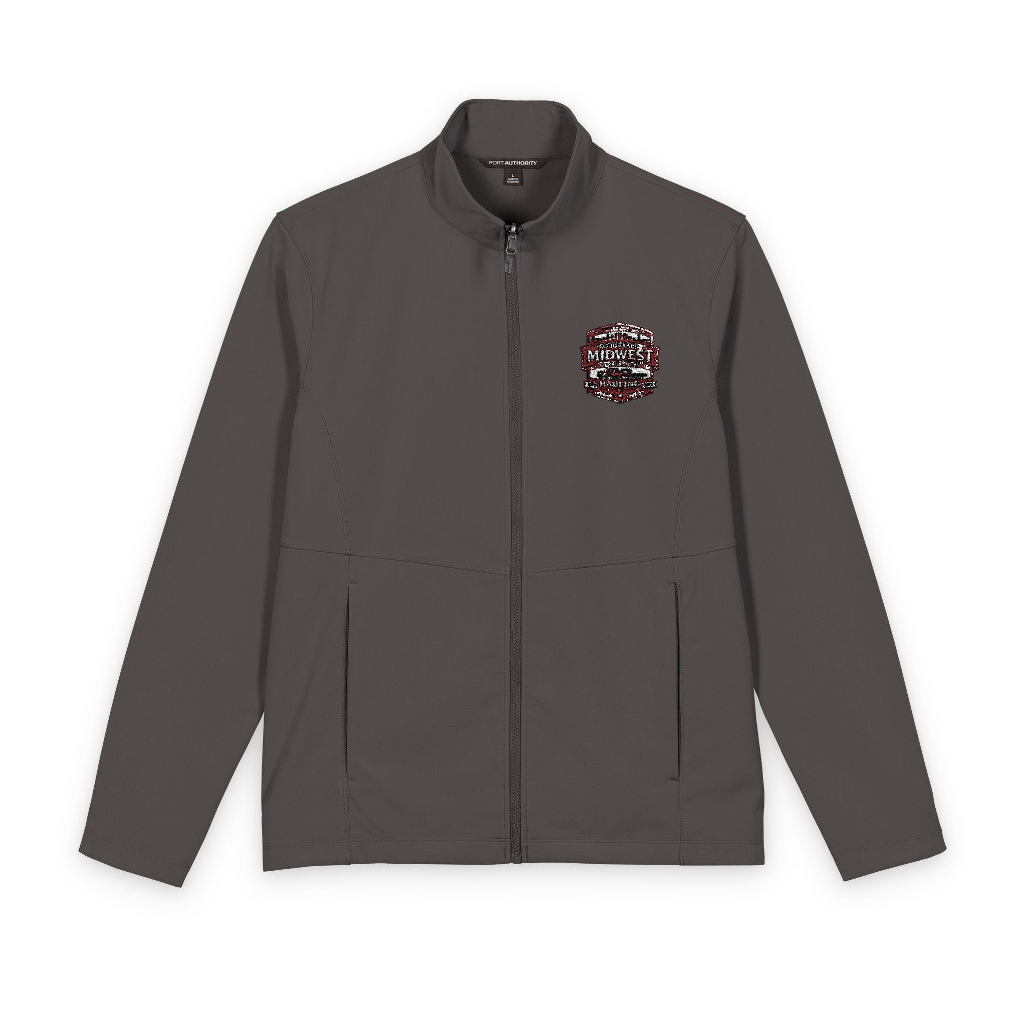 Men's Soft Shell Jacket — Chest Floral Cluster Embroidered Design