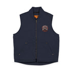 Washed Duck Cloth Work Vest – Embroidered Chest Patch, Durable Outdoor Utility Vest