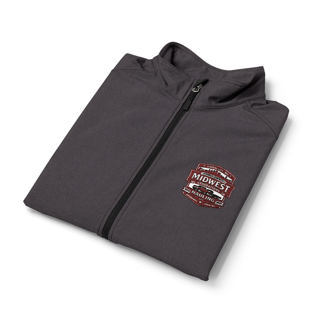 Men's Soft Shell Vest — Subtle Red & White Pixel Patch (embroidered)