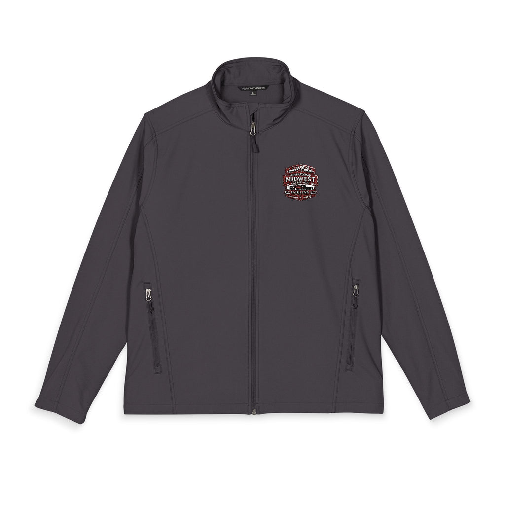 Embroidered Floral Crest Soft Shell Jacket – Men's Windproof Port Authority