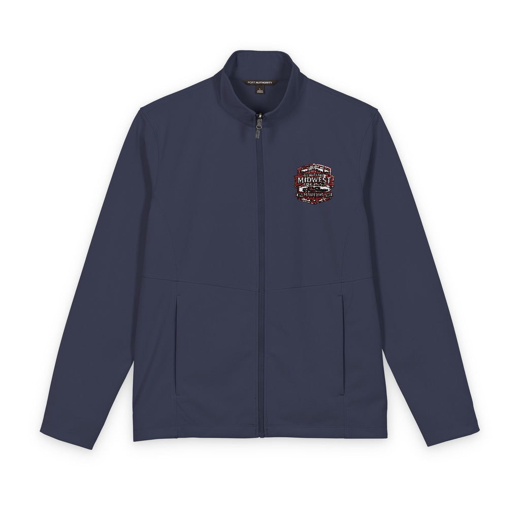 Men's Soft Shell Jacket — Chest Floral Cluster Embroidered Design