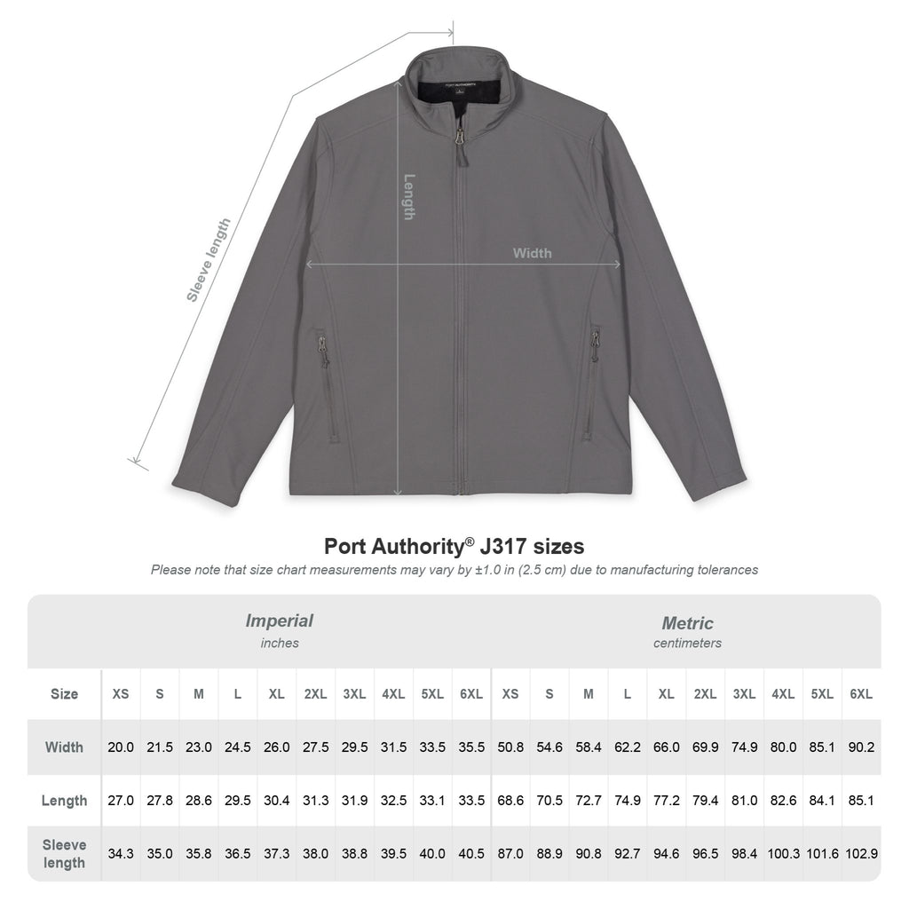Embroidered Floral Crest Soft Shell Jacket – Men's Windproof Port Authority
