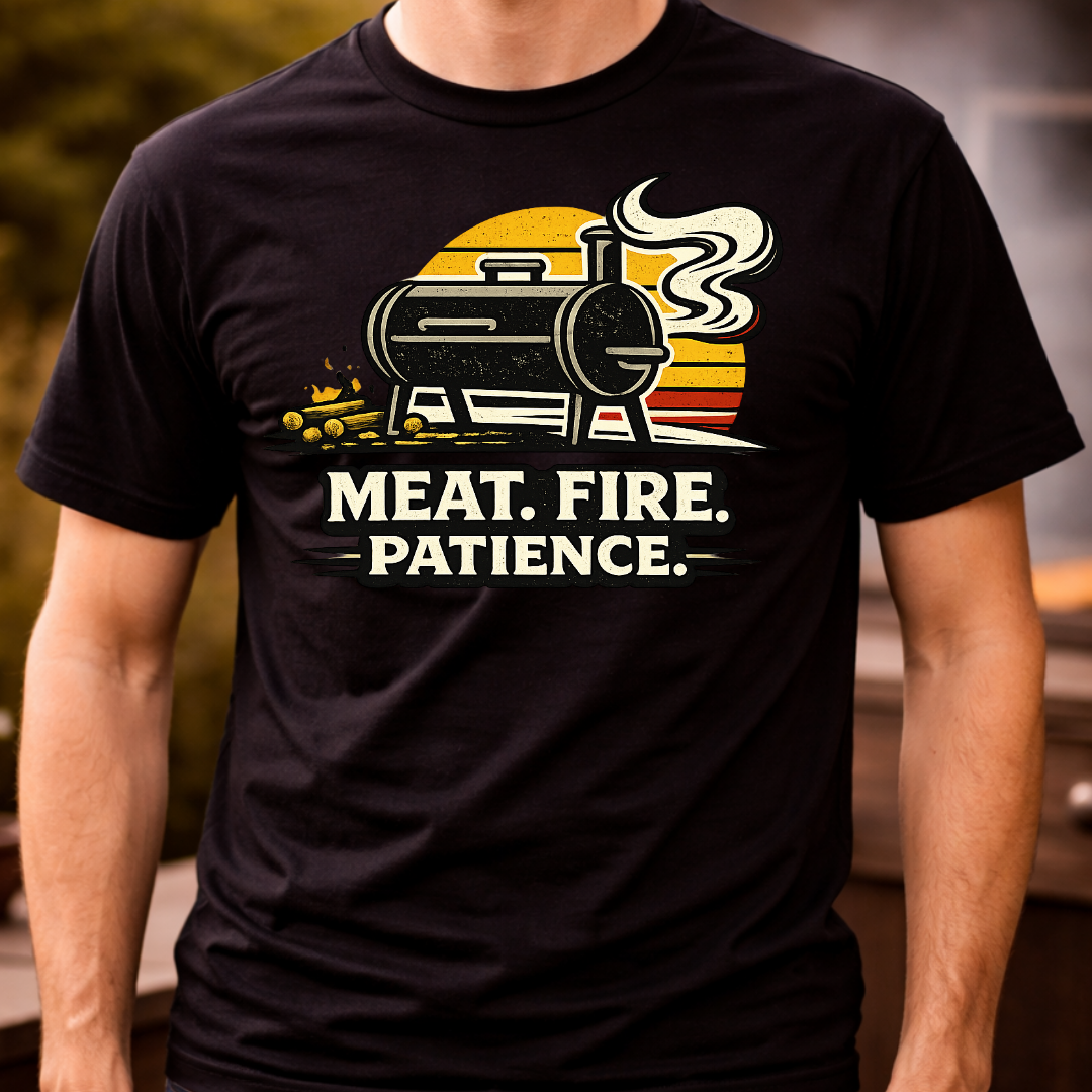 Meat. Fire. Patience. T-Shirt